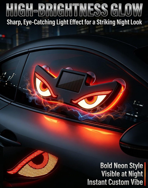 Plastic Devils Eyes LED Car Light (Red-Yellow) - Image 5