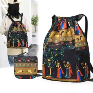 Nylon-Polyester Printed Backpack (Multicolor)