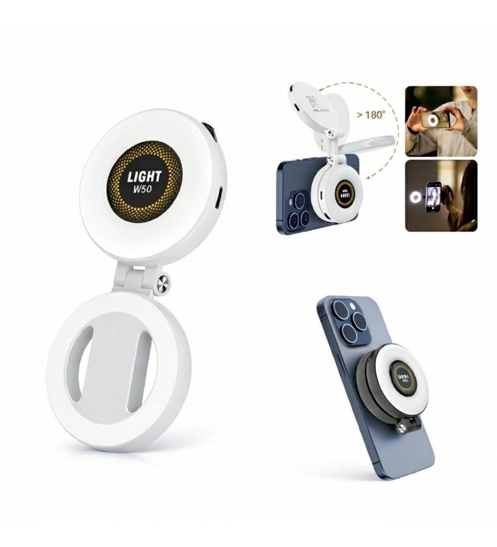 Plastic W50 Magnetic Selfie Light (White)