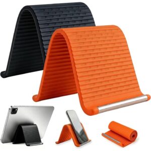 Silicone Flexible Phone Holder (Orange-Black)