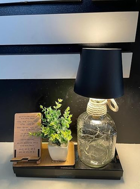 Plastic Wireless Wine Bottle Lamp (Black) - Image 5