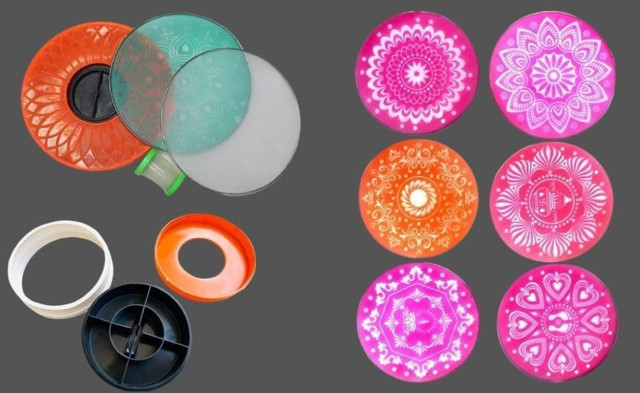 Plastic Rangoli Making Kit (Multicolor) - Image 3